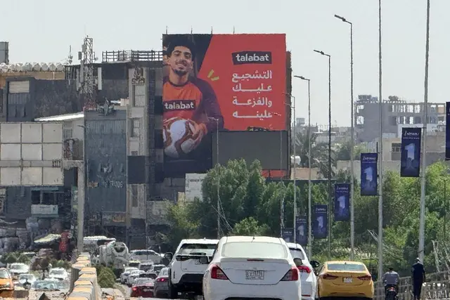 Talabat billboard at Al Iskan – Iskan Bridge, Baghdad