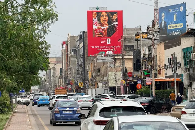 Coca-Cola billboard at Al Amriya – Al A’amal AL Sha’abi Street, Baghdad